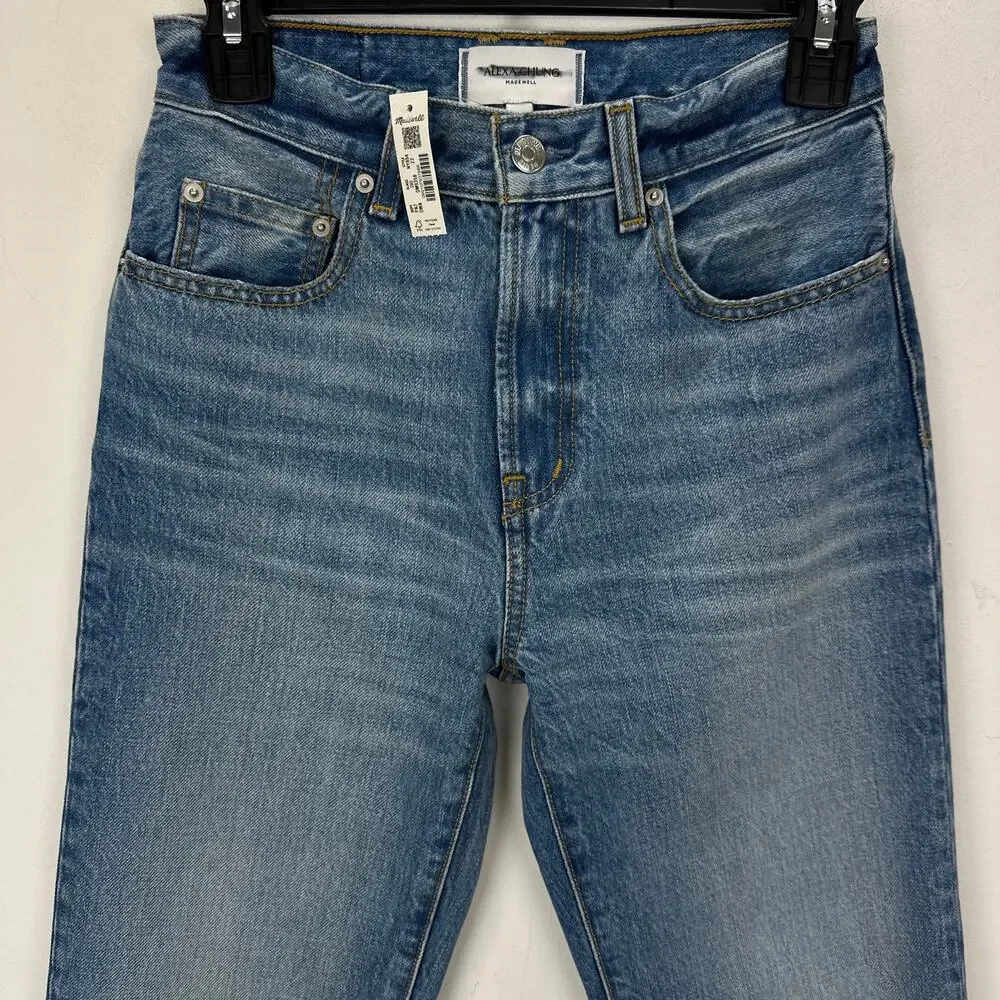 Madewell Alexa Chung Franny Straight Jean Oakwick Wash Blue Rigid US 23 NWT